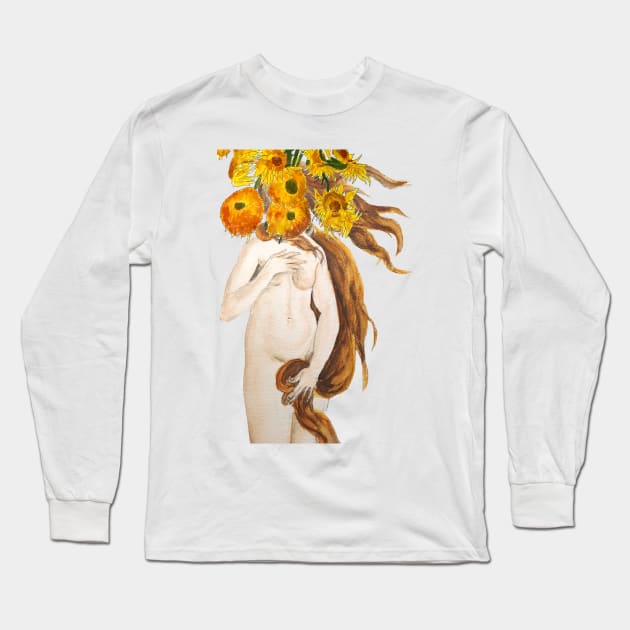Venus and sunflower Long Sleeve T-Shirt by colorandcolor